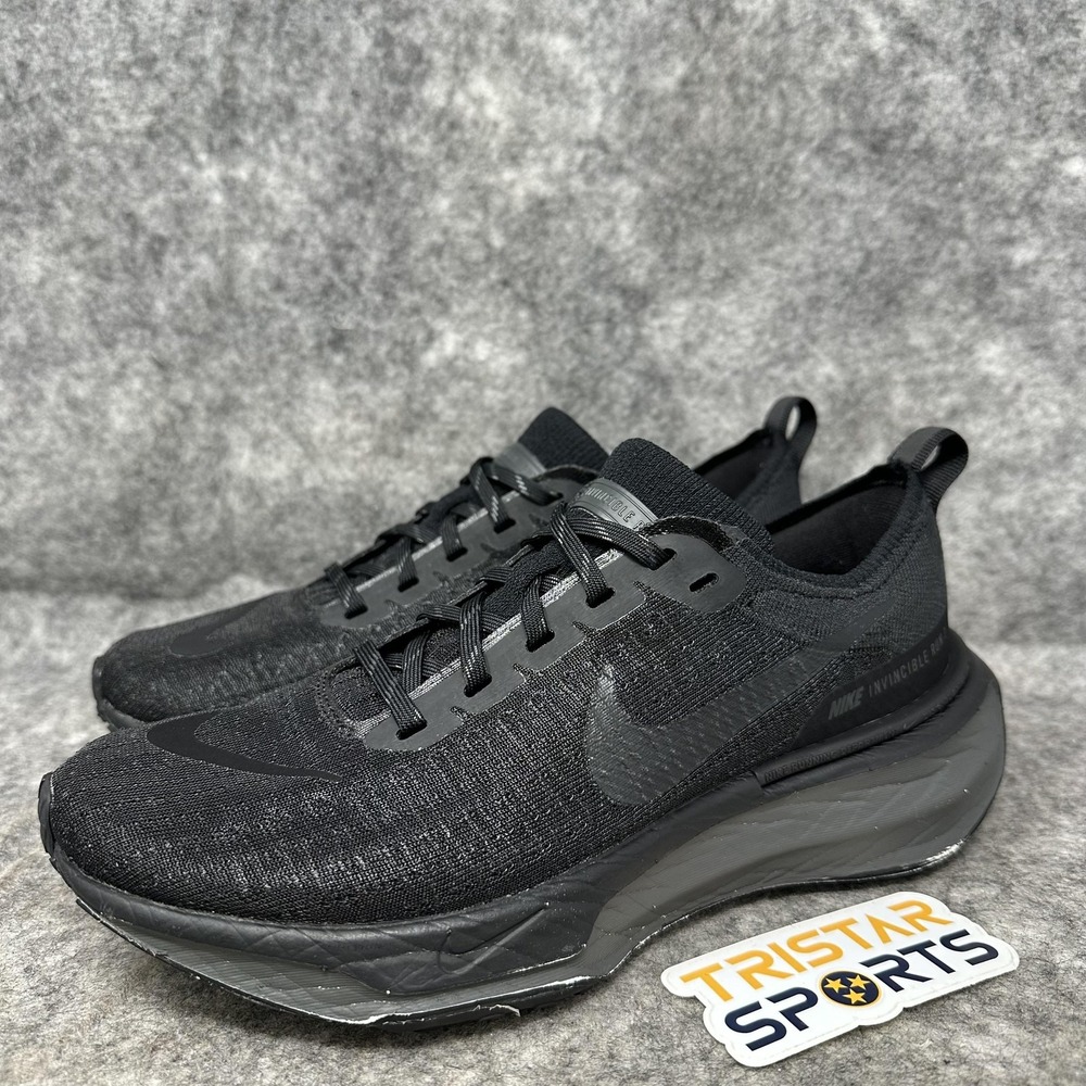 Nike ZoomX Invincible Run 3 Shoes Mens Size 7.5 Black Flyknit Running Sneakers